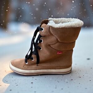 Keds, FauxFur Lined Suede Boots, Camel / Tan, Size 7.5